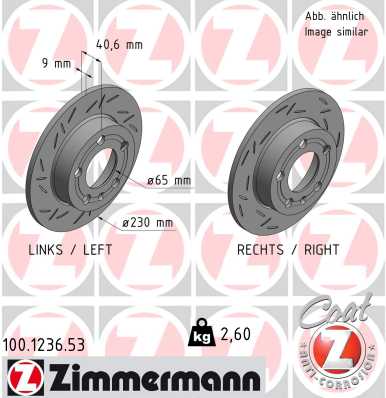 ZIMMERMANN ZIM100.1236.53 féktárcsa