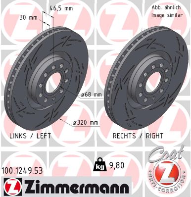 ZIMMERMANN ZIM100.1249.53 féktárcsa