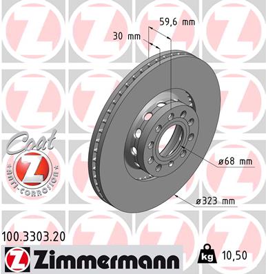 ZIMMERMANN ZIM100.3303.20 féktárcsa