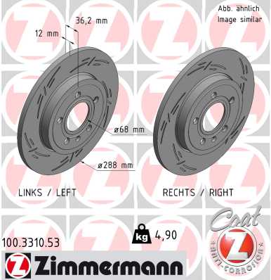 ZIMMERMANN ZIM100.3310.53 féktárcsa