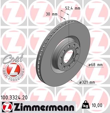 ZIMMERMANN ZIM100.3324.20 féktárcsa