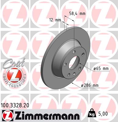 ZIMMERMANN ZIM100.3328.20 féktárcsa