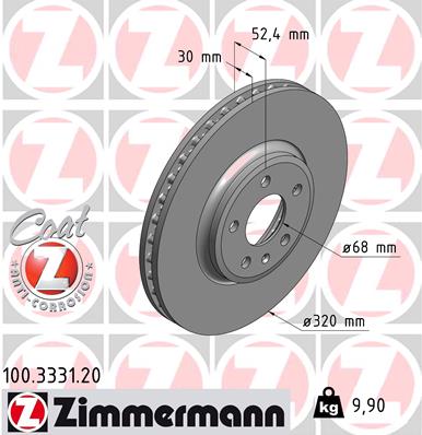 ZIMMERMANN ZIM100.3331.20 féktárcsa