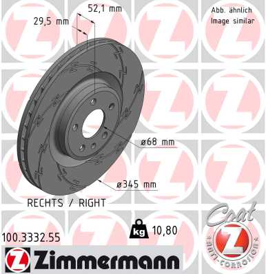 ZIMMERMANN ZIM100.3332.55 féktárcsa