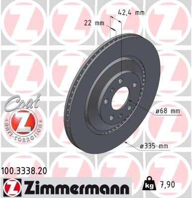 ZIMMERMANN ZIM100.3338.20 féktárcsa