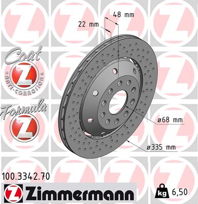 ZIMMERMANN ZIM100.3342.70 féktárcsa