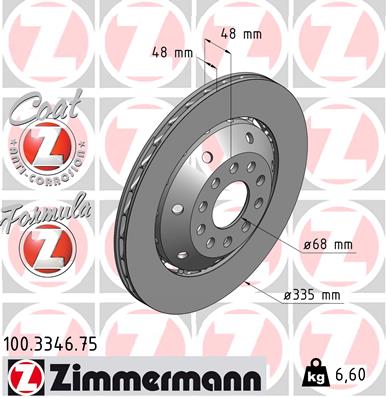 ZIMMERMANN ZIM100.3346.75 féktárcsa