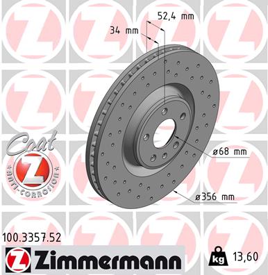 ZIMMERMANN 254317 100.3357.52 - Féktárcsa