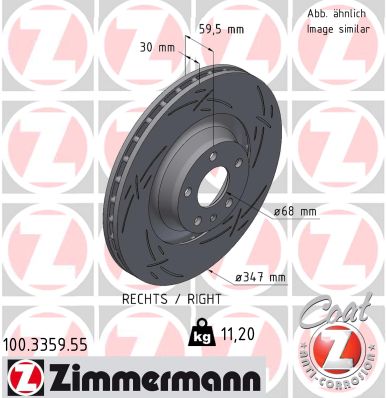 ZIMMERMANN ZIM100.3359.55 féktárcsa