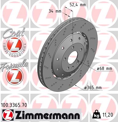 ZIMMERMANN ZIM100.3365.70 féktárcsa