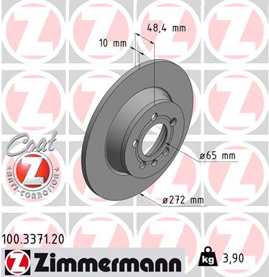 ZIMMERMANN 100.3371.20 Féktárcsa