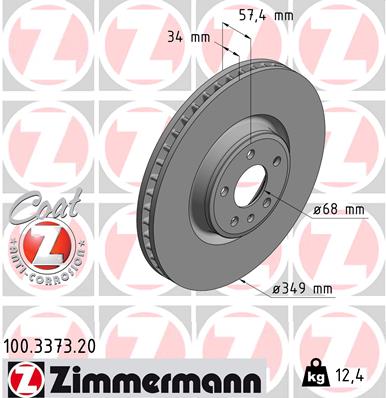 ZIMMERMANN ZIM100.3373.20 féktárcsa