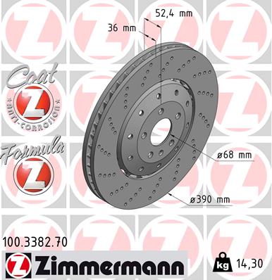 ZIMMERMANN ZIM100.3382.70 féktárcsa