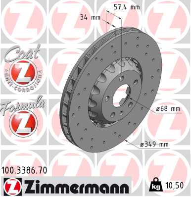 ZIMMERMANN 424212 100.3386.70 - Féktárcsa