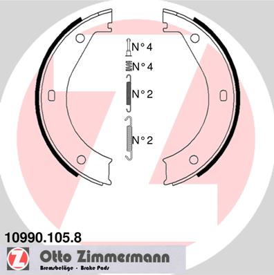 ZIMMERMANN ZIM10990.105.8 fékpofakészlet, rögzítőfék