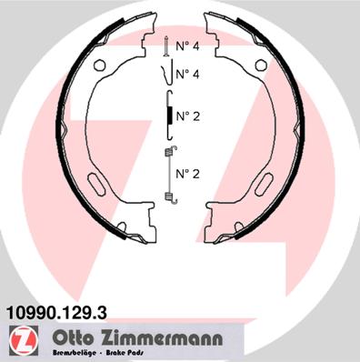 ZIMMERMANN ZIM10990.129.3 fékpofakészlet, rögzítőfék