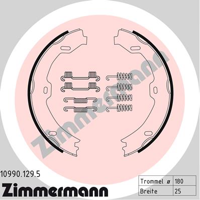 ZIMMERMANN ZIM10990.129.5 fékpofakészlet, rögzítőfék