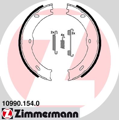 ZIMMERMANN 10990.154.0 Fékpofakészlet kézifékhez, rögzítőfékhez, dobfékhez