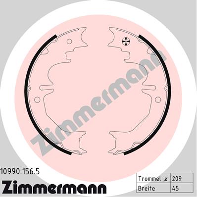 ZIMMERMANN ZIM10990.156.5 fékpofakészlet, rögzítőfék
