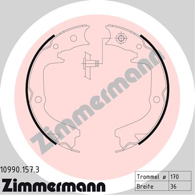 ZIMMERMANN ZIM10990.157.3 Fékpofakészlet kézifékhez, rögzítőfékhez, dobfékhez