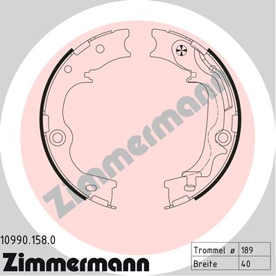 ZIMMERMANN ZIM10990.158.0 fékpofakészlet, rögzítőfék