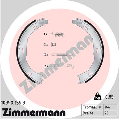 ZIMMERMANN ZIM10990.159.9 fékpofakészlet, rögzítőfék