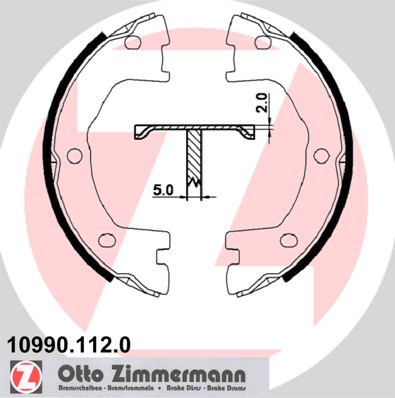 ZIMMERMANN 10990.112.0 Fékpofakészlet kézifékhez, rögzítőfékhez, dobfékhez