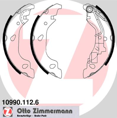 ZIMMERMANN 10990.112.6 Fékpofakészlet kézifékhez, rögzítőfékhez, dobfékhez