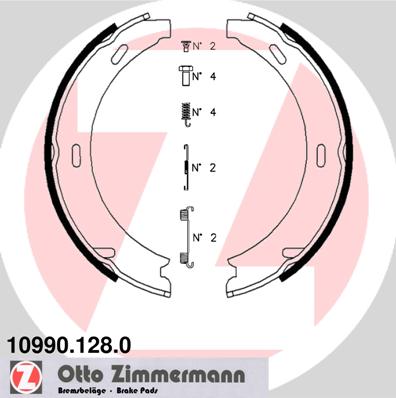 ZIMMERMANN ZIM10990.128.0 fékpofakészlet, rögzítőfék