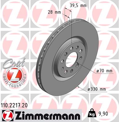 ZIMMERMANN ZIM110.2217.20 féktárcsa