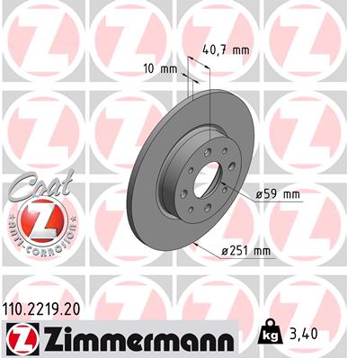 ZIMMERMANN ZIM110.2219.20 féktárcsa