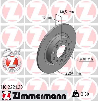 ZIMMERMANN 110.2221.20 Féktárcsa