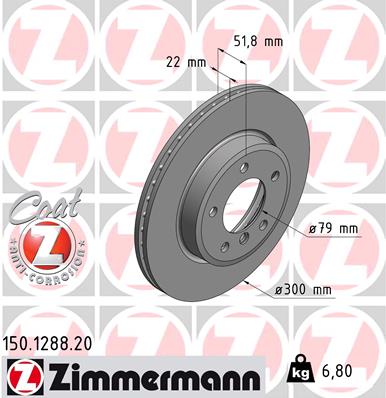 ZIMMERMANN ZIM150.1288.20 féktárcsa