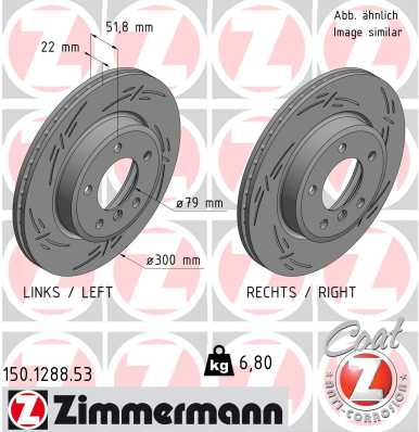 ZIMMERMANN ZIM150.1288.53 féktárcsa