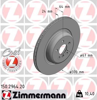 ZIMMERMANN ZIM150.2964.20 féktárcsa