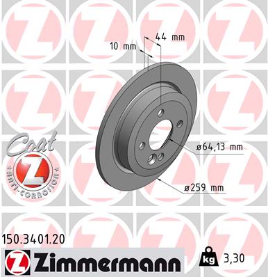 ZIMMERMANN ZIM150.3401.20 féktárcsa