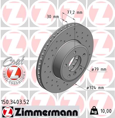 ZIMMERMANN ZIM150.3403.52 féktárcsa