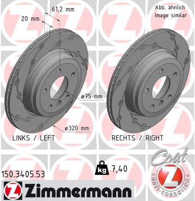 ZIMMERMANN ZIM150.3405.53 féktárcsa