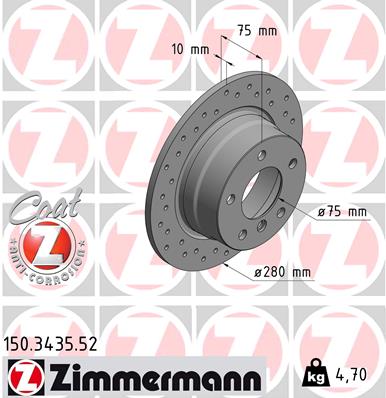 ZIMMERMANN ZIM150.3435.52 féktárcsa