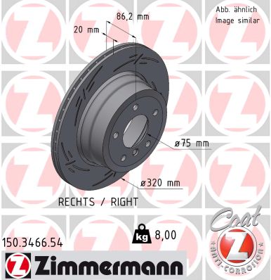 ZIMMERMANN ZIM150.3466.54 féktárcsa