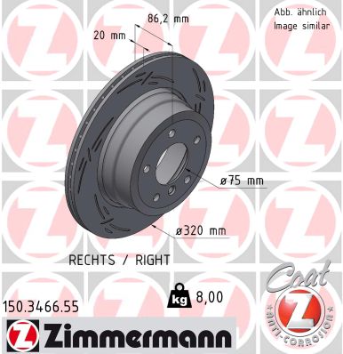 ZIMMERMANN ZIM150.3466.55 féktárcsa