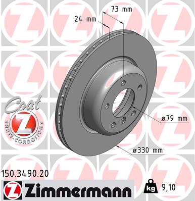 ZIMMERMANN ZIM150.3490.20 féktárcsa