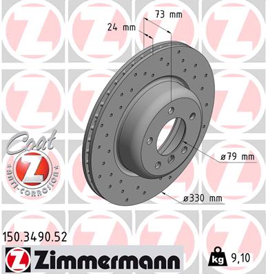 ZIMMERMANN ZIM150.3490.52 féktárcsa