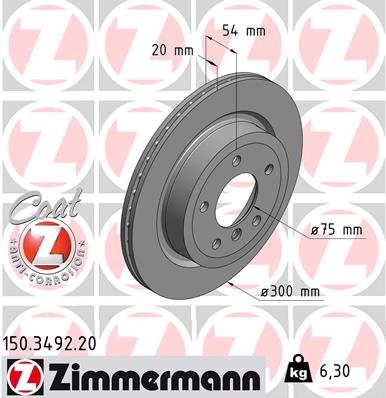 ZIMMERMANN ZIM150.3492.20 féktárcsa