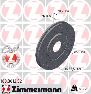 ZIMMERMANN ZIM180.3012.52 féktárcsa