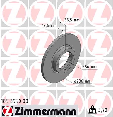 ZIMMERMANN ZIM185.3950.00 féktárcsa