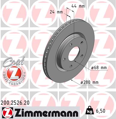 ZIMMERMANN ZIM200.2526.20 féktárcsa