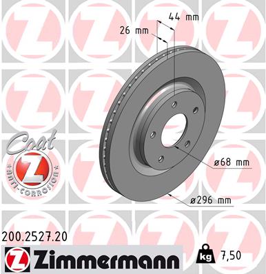 ZIMMERMANN ZIM200.2527.20 féktárcsa