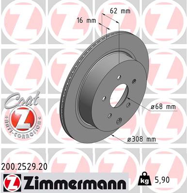 ZIMMERMANN ZIM200.2529.20 féktárcsa