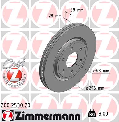 ZIMMERMANN ZIM200.2530.20 féktárcsa